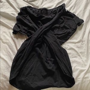 All Saints twisted light wool short sleeve sweater